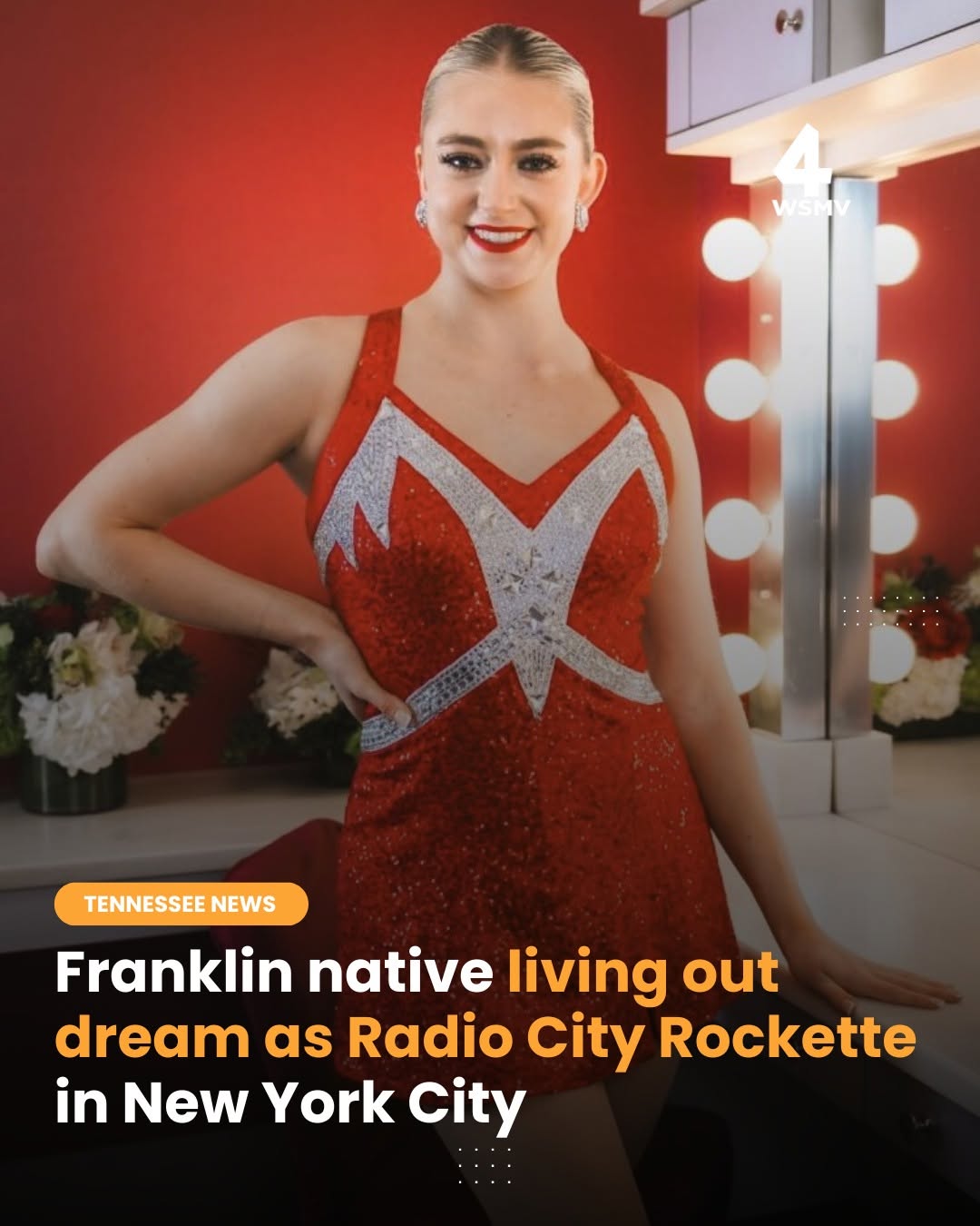 WSMV news story: Franklin native living out dream as Radio City Rockette