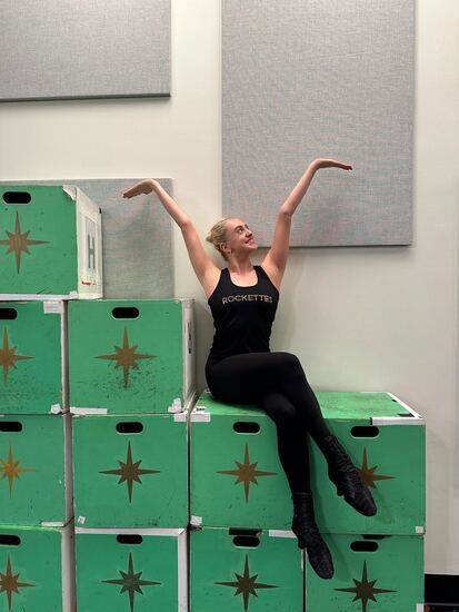 Rockettes backstage during the Christmas show